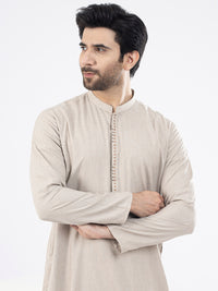 Fawn Blended Kurta - AL-K-1107