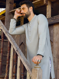 Light Blue Blended Kurta - AL-K-1109
