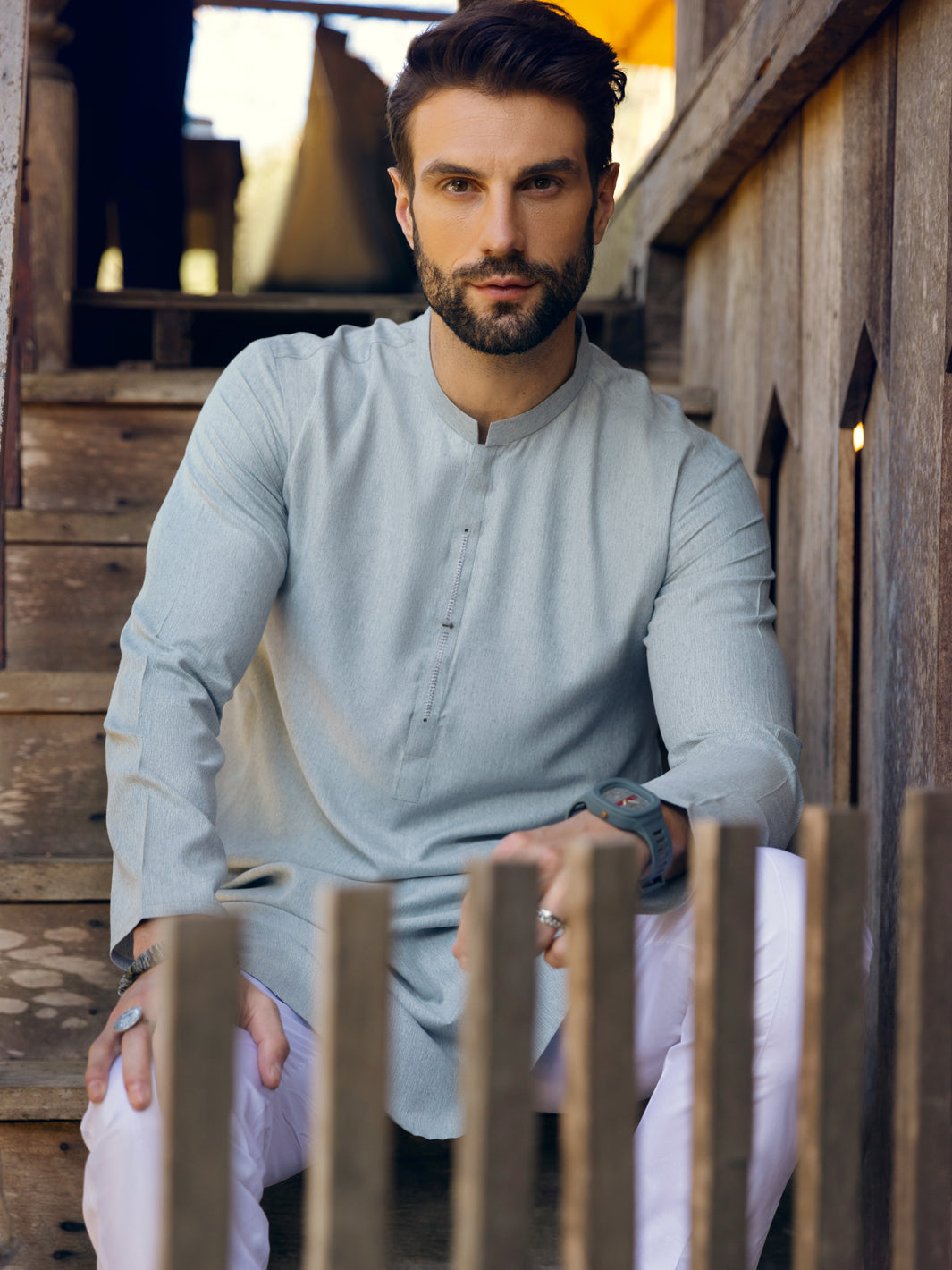 Light Blue Blended Kurta - AL-K-1109 – Almirah