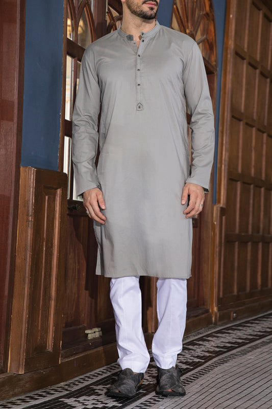 Grey Blended Kurta - AL-K-651