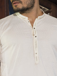Creamy Yellow Blended Kurta - AL-K-664