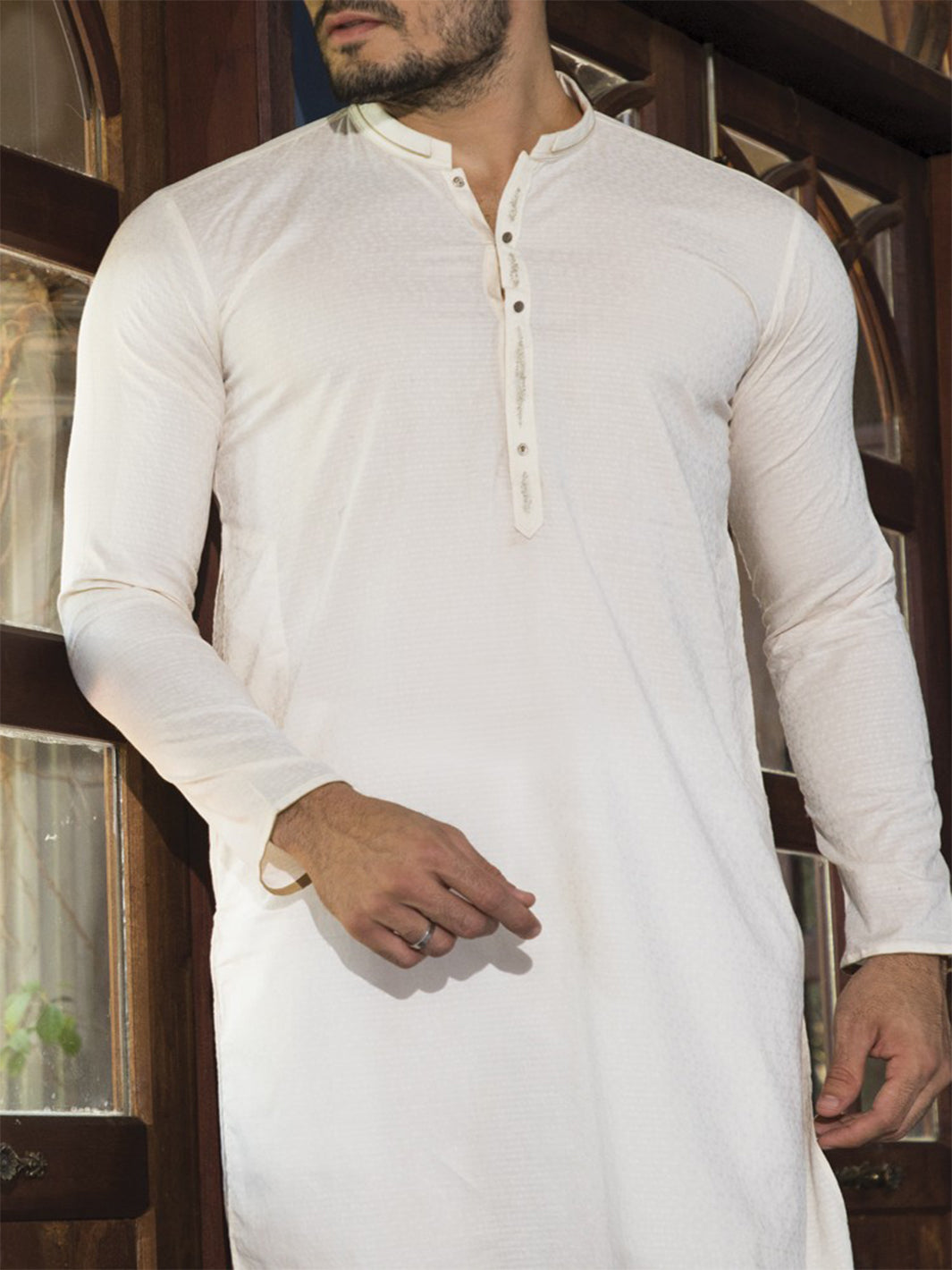 Creamy Yellow Blended Kurta - AL-K-664