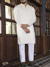 Creamy Yellow Blended Kurta - AL-K-664