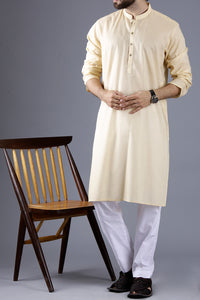 Beige Cotton Kurta - AL-K-667