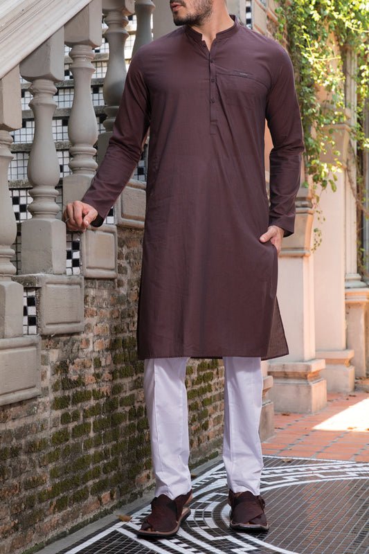 Maroon Blended Kurta - AL-K-672