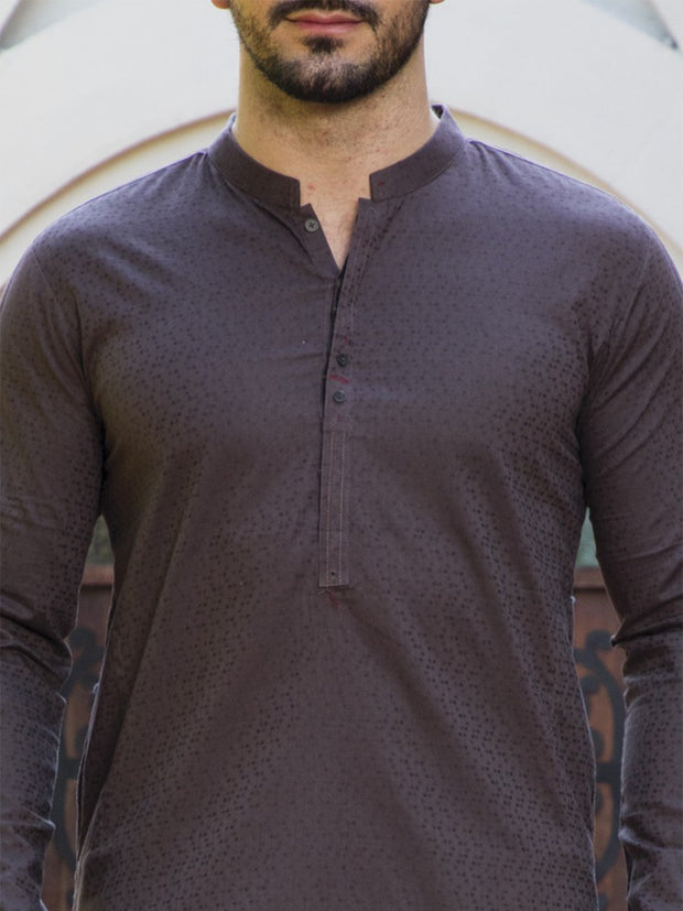 Brown Blended Kurta - AL-K-680