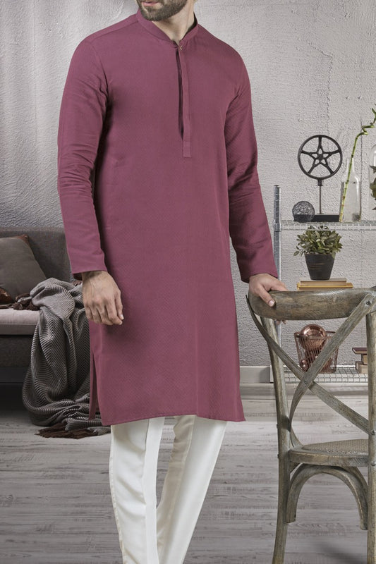 Maroon Jacquard Kurta - AL-K-702