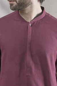 Maroon Jacquard Kurta - AL-K-702