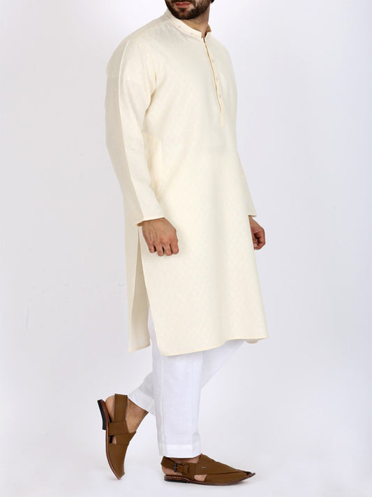 Off White Bunnat Kurta - AL-K-706