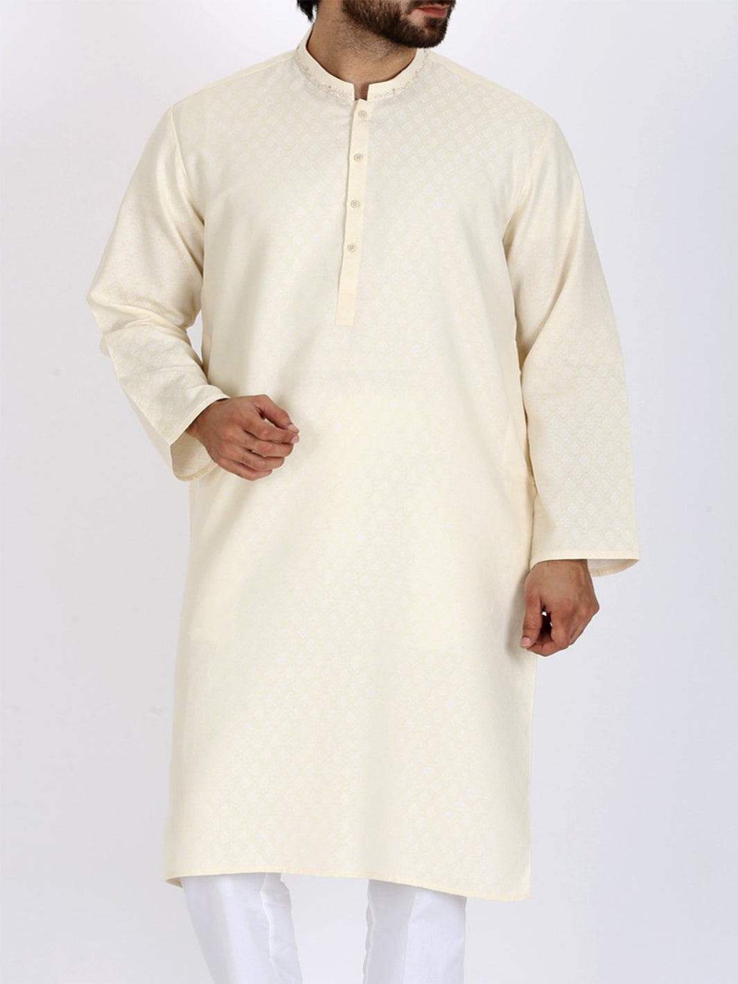 Off White Bunnat Kurta - AL-K-706