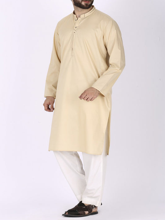 Golden Blended Kurta - AL-K-710