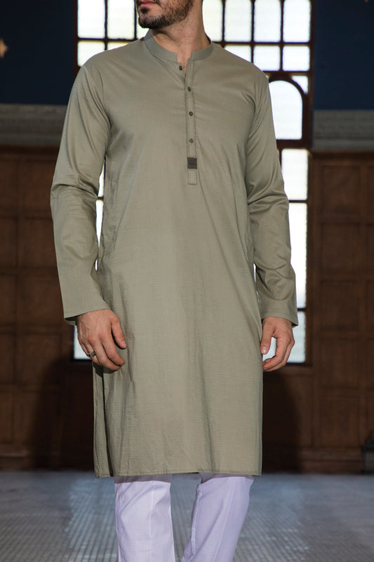 Green Blended Kurta - AL-K-711
