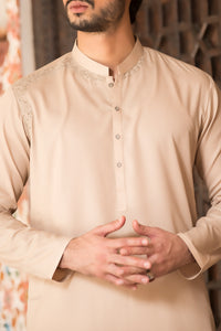 Fawn Blended Kurta - AL-K-724