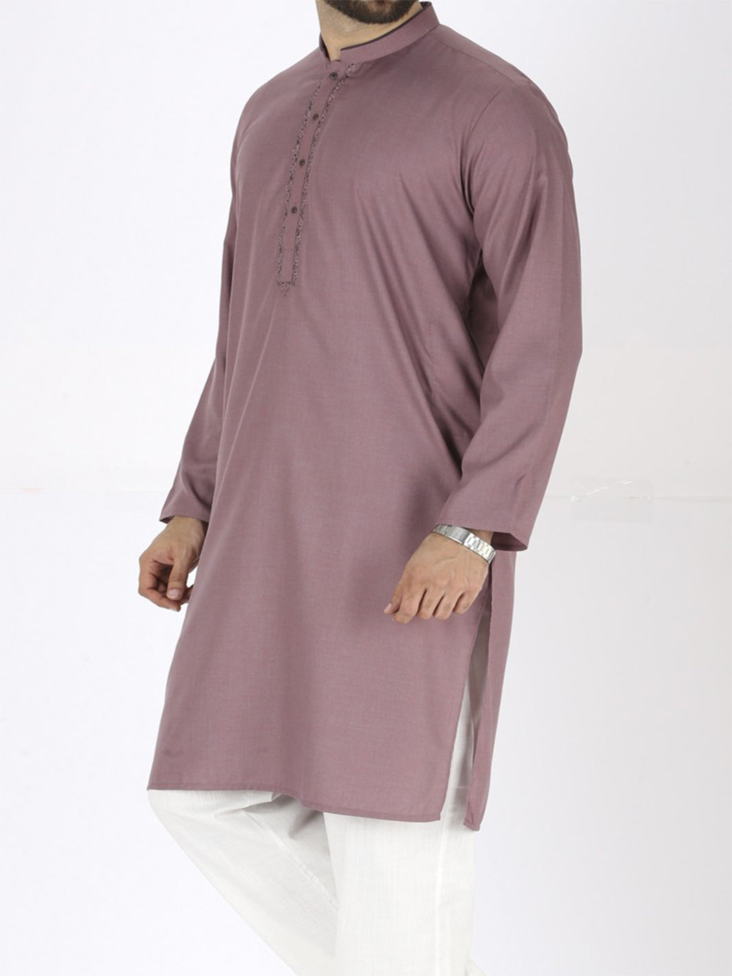 Greyish Red Blended Kurta - AL-K-725