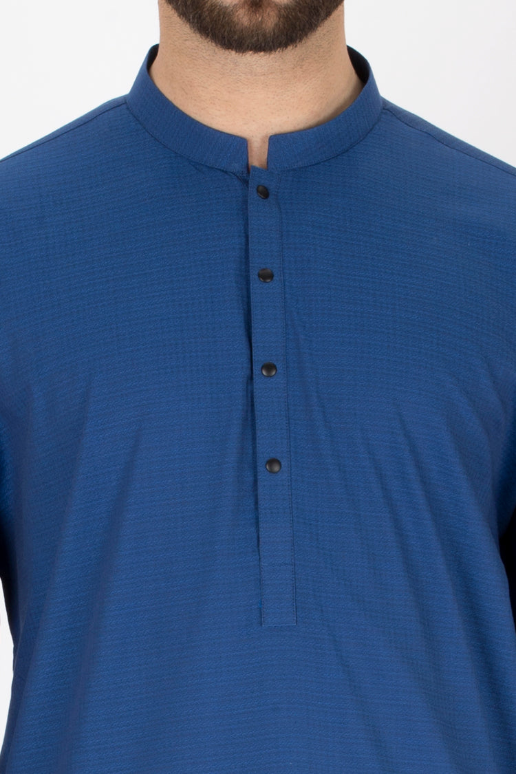 Royal Blue Blended Kurta - AL-K-729
