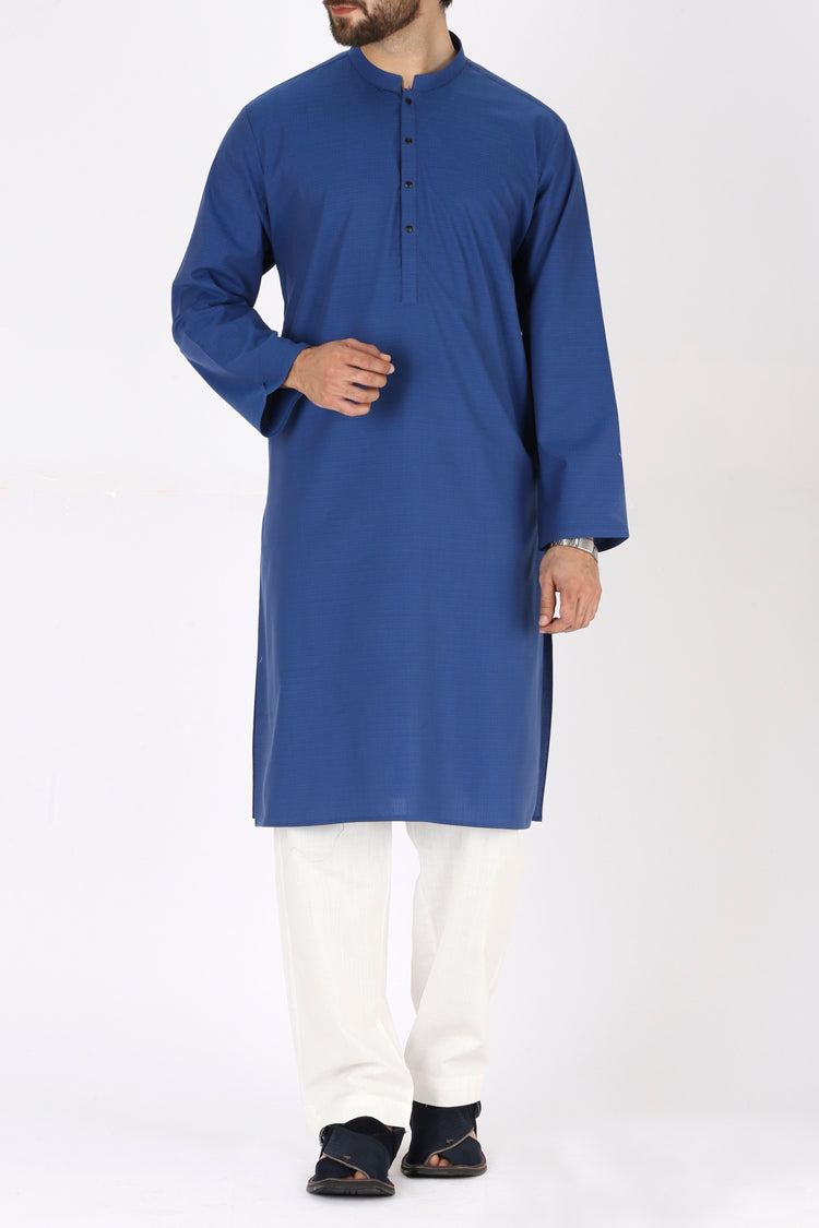 Royal Blue Blended Kurta - AL-K-729