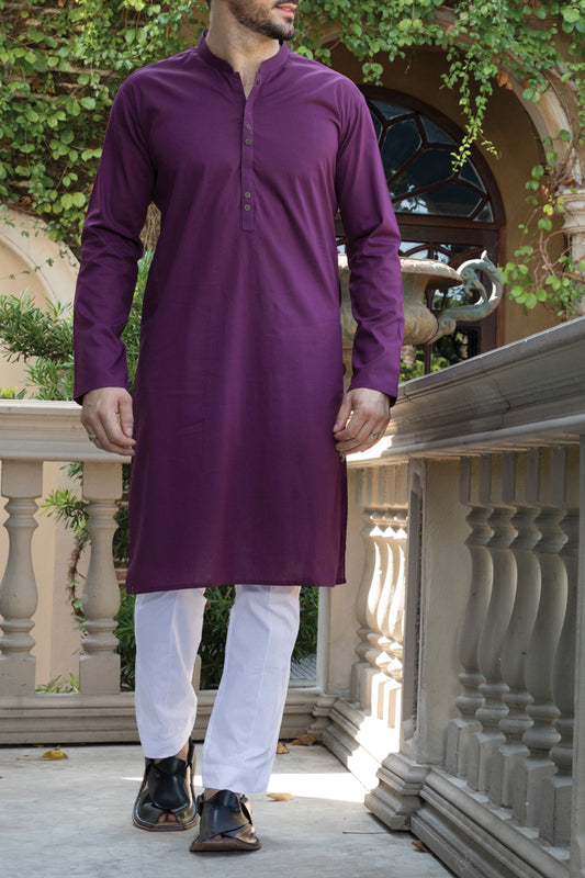 Purple Blended Kurta - AL-K-734