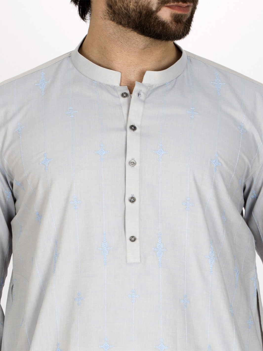 Light Blue Cotton Kurta - AL-K-737