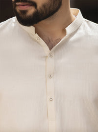 Off White Cotton Kurta - AL-K-738
