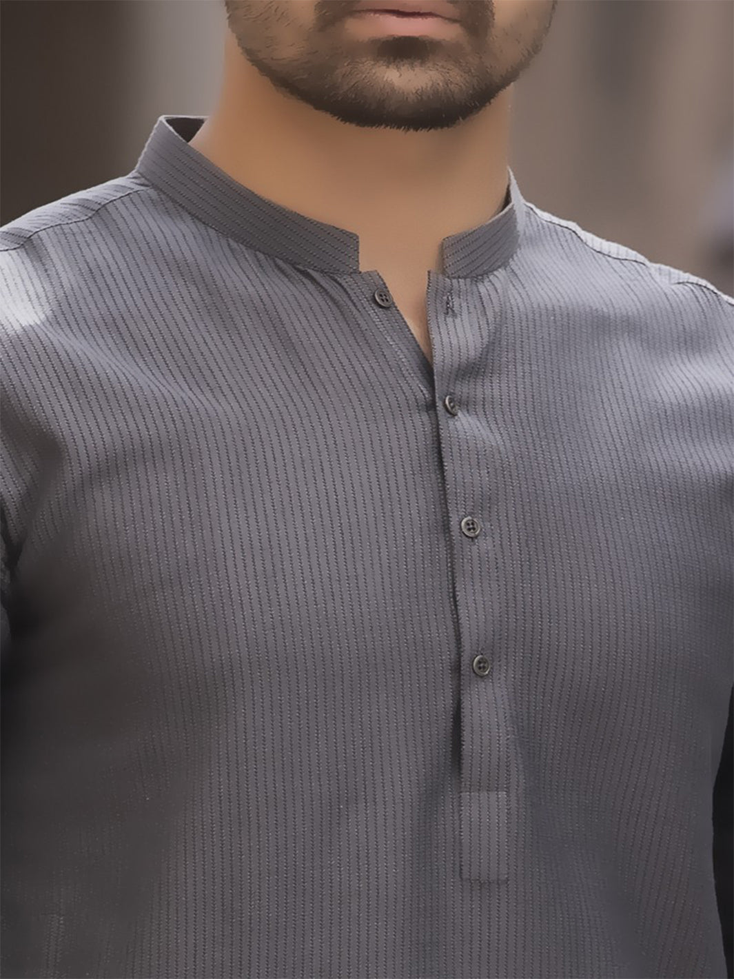 Grey Cotton Kurta - AL-K-739