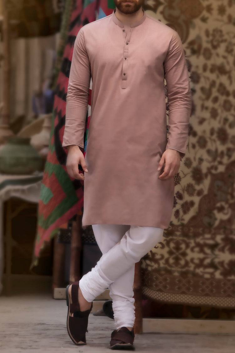 Pink Cotton Kurta - AL-K-743