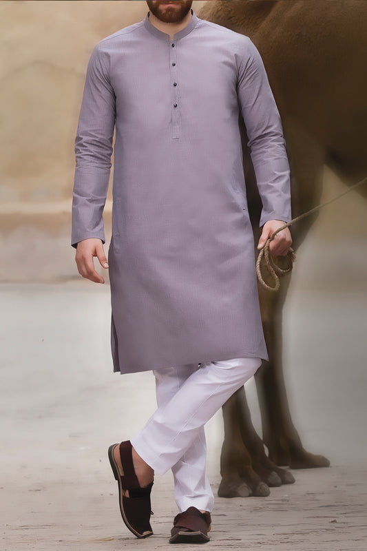 Light Purple Cotton Kurta - AL-K-746