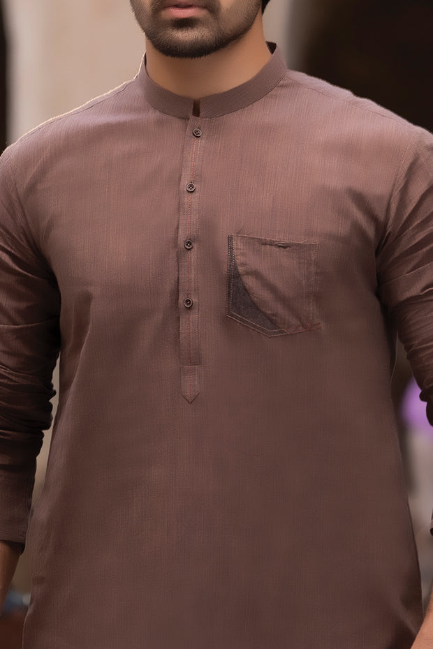 Brown Cotton Kurta - AL-K-751