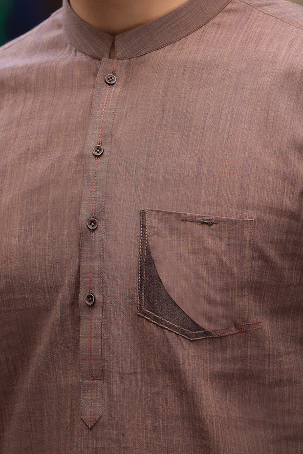 Brown Cotton Kurta - AL-K-751