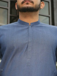 Blue Cotton Kurta - AL-K-754