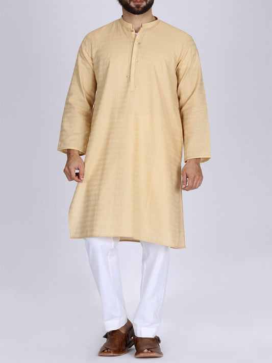 Fawn Jacquard Kurta - AL-K-772B