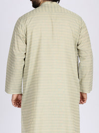 Ivory Green Jacquard Kurta - AL-K-772C