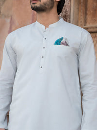 Light Blue Cotton Kurta - AL-K-779