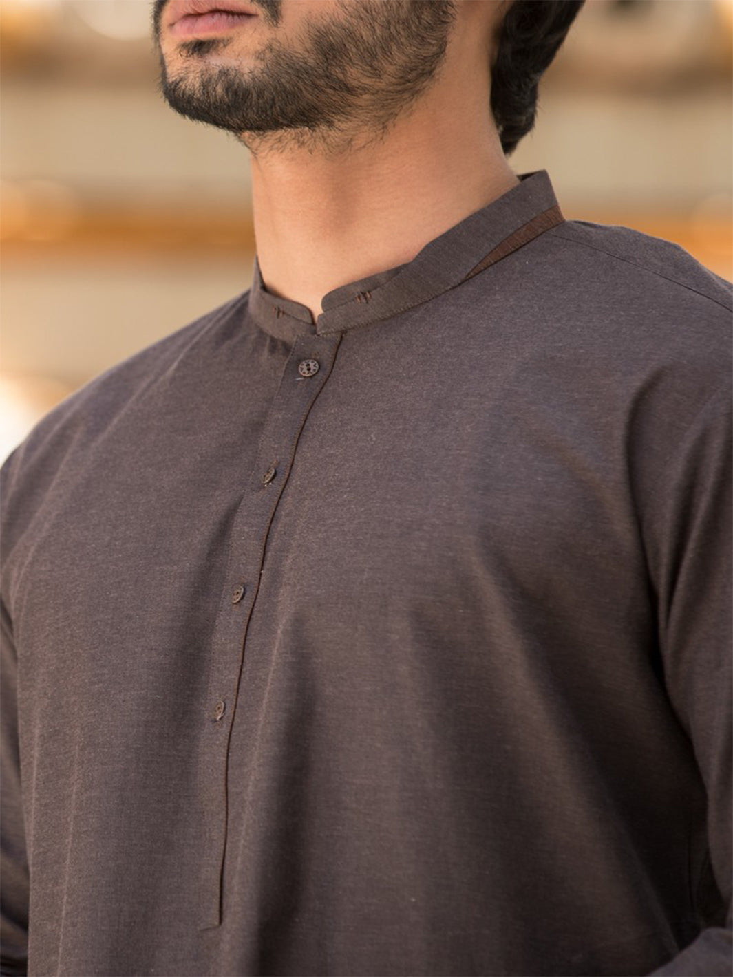 Brown Cotton Kurta - AL-K-783