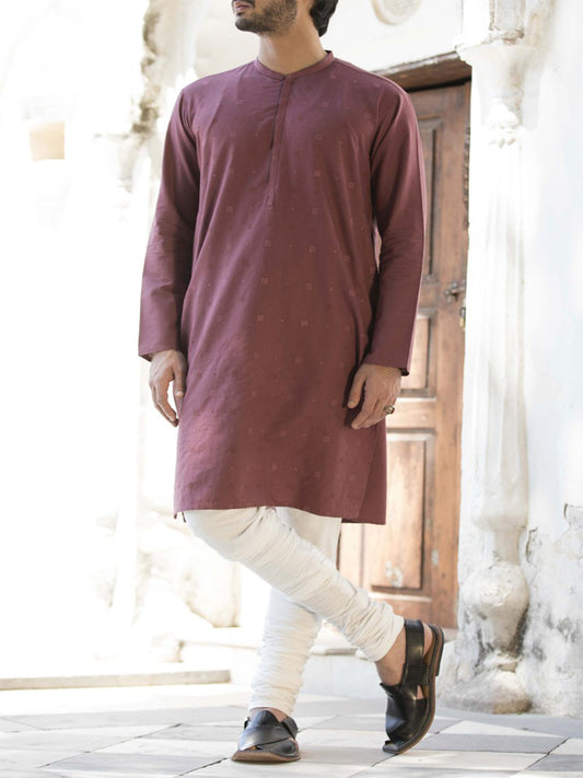 Maroon Blended Kurta - AL-K-785