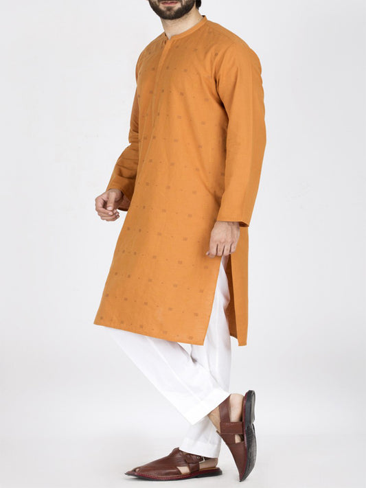 Mustard Blended Kurta - AL-K-786