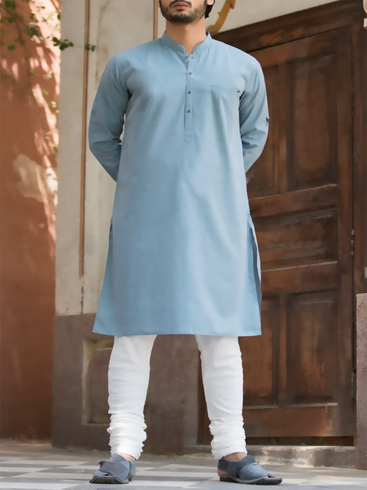 Blue Blended Kurta - AL-K-789