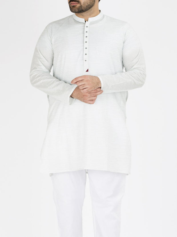 White Cotton Kurta - AL-K-792A