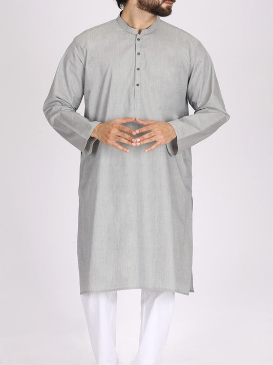 Light Grey Blended Kurta - AL-K-796
