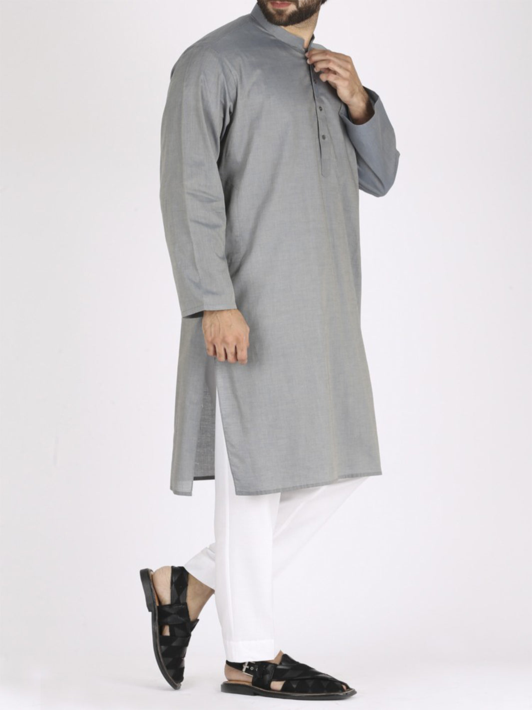 Light Blue Cotton Kurta - AL-K-802