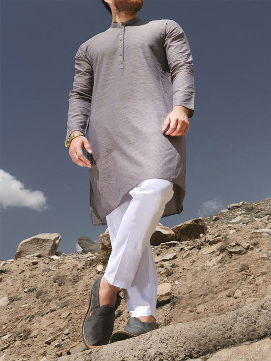 Light Blue Blended Kurta - AL-K-804