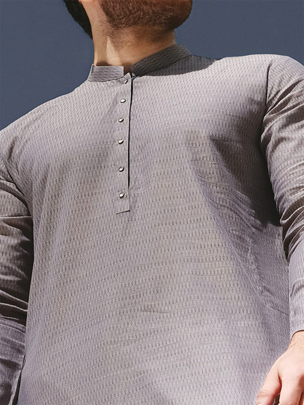 Light Blue Blended Kurta - AL-K-804