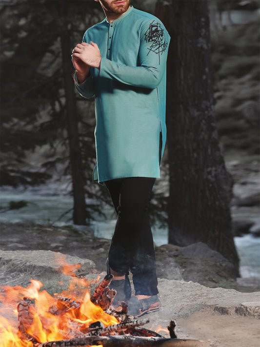 Green Blended Kurta - AL-K-817