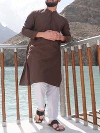 Brown Blended Kurta - AL-K-827