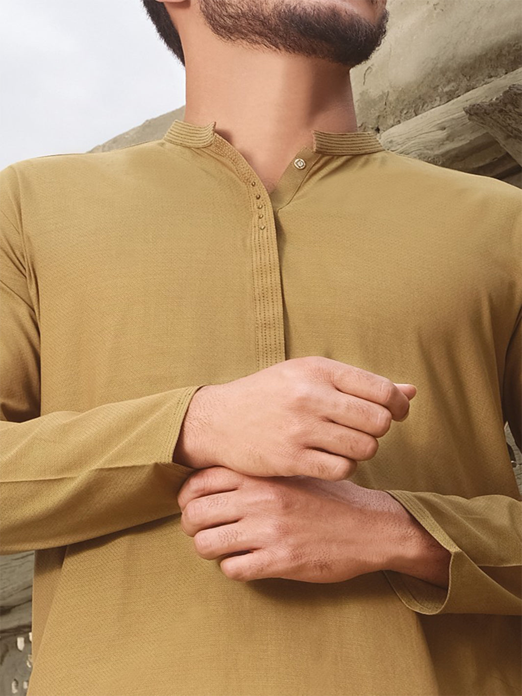 Mustard Blended Kurta - AL-K-828