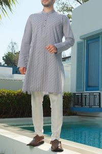 Light Blue Blended Kurta - AL-K-841B
