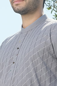 Light Blue Blended Kurta - AL-K-841B