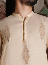 Beige Blended Kurta - AL-K-871