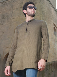 Green Woven Kurta - AL-K-876