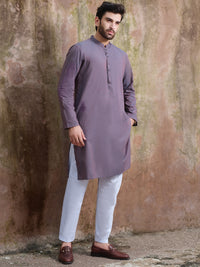 Purple Two-Tone Blended Kurta - AL-K-878