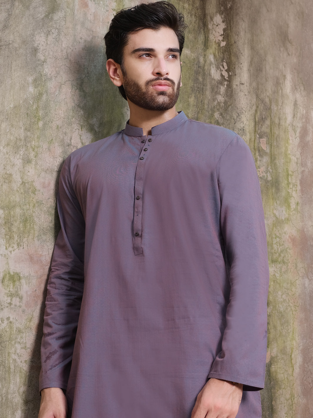 Purple Two-Tone Blended Kurta - AL-K-878